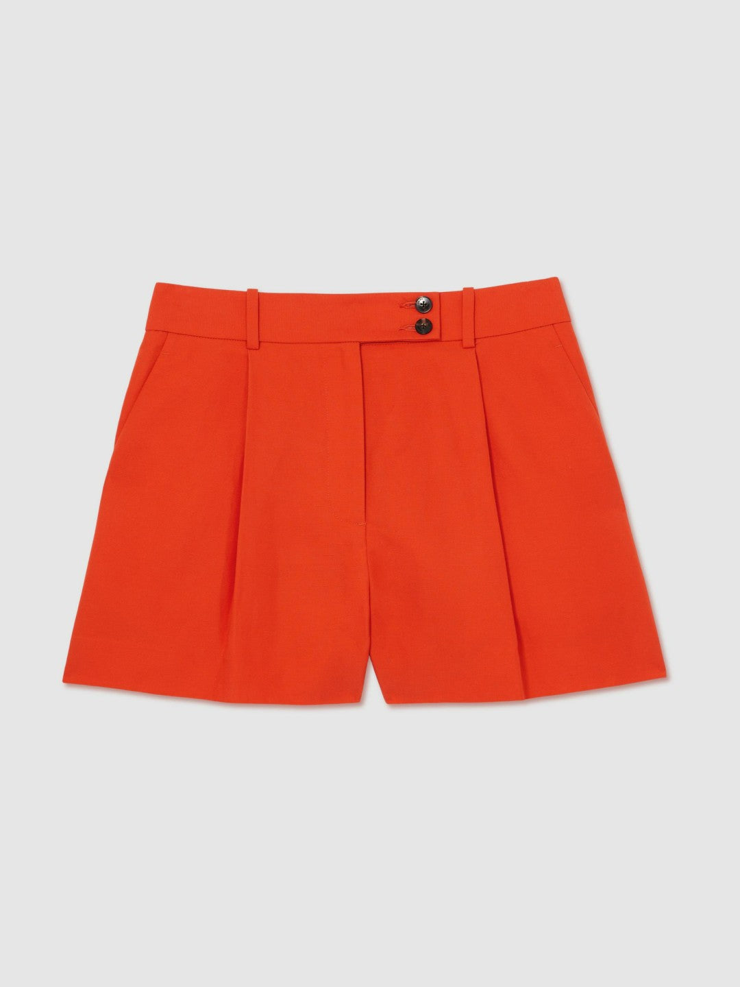 Tailored Shorts With Linen in Orange Women | Reiss