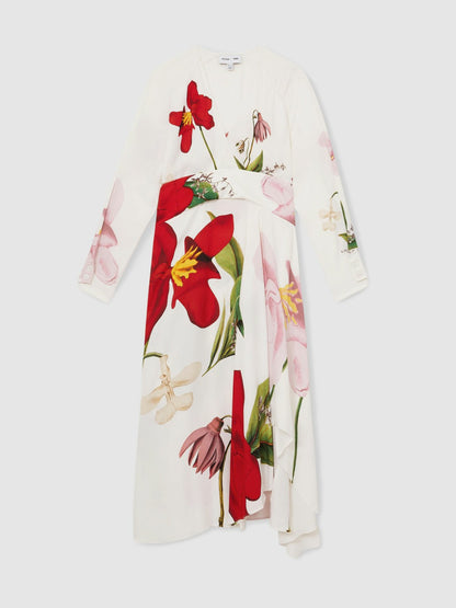 | NYBG Floral-Print Maxi Dress in Ivory Women | Reiss
