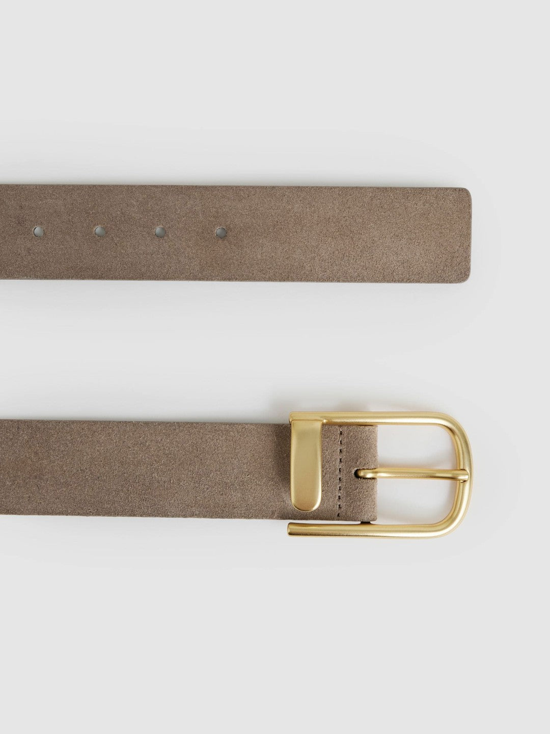 Leather Half Keeper Belt in Grey Women | Reiss