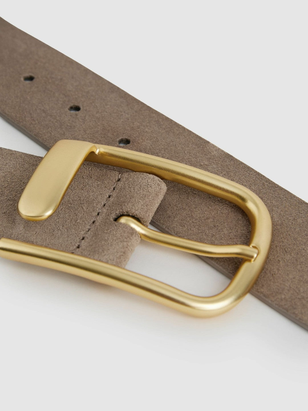 Leather Half Keeper Belt in Grey Women | Reiss
