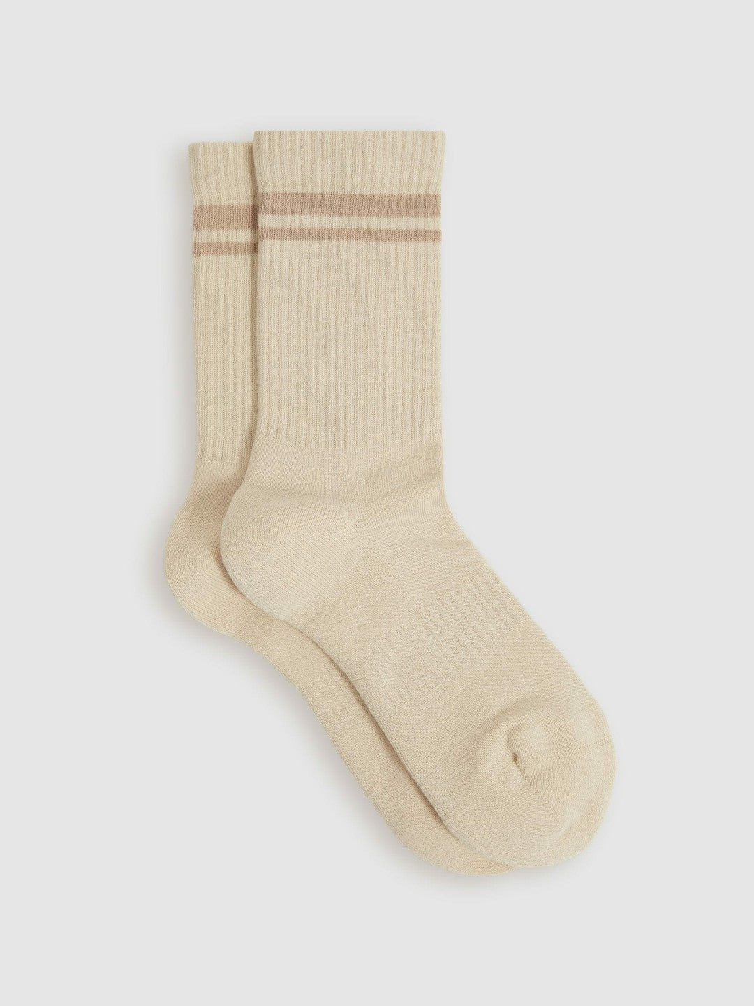 Cotton-Blend Striped Crew Socks in Cream Women | Reiss