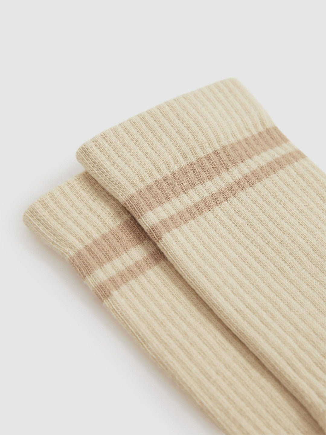 Cotton-Blend Striped Crew Socks in Cream Women | Reiss