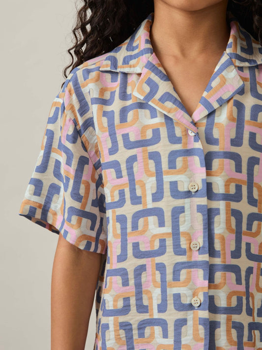 9-13 yrs Geometric Chain Print Shirt in Multi Children & Baby | Reiss