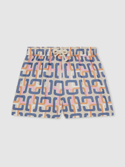 13-14 yrs Geometric Chain Print Shorts in Multi Children & Baby | Reiss