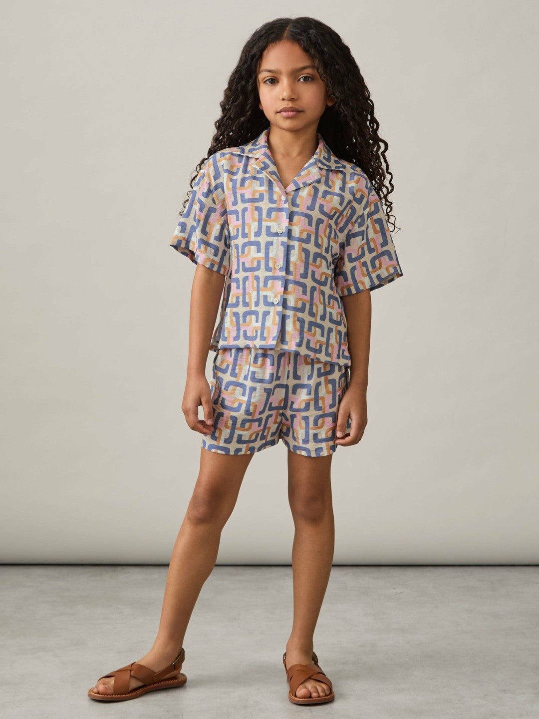 13-14 yrs Geometric Chain Print Shorts in Multi Children & Baby | Reiss