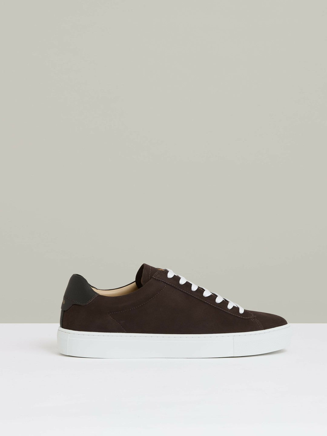 Nubuck-Leather Low-Top Trainers in Dark Chocolate Brown Men | Reiss