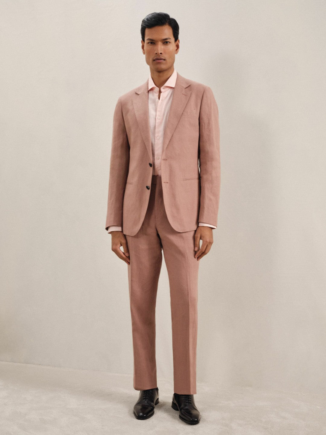 Single-Breasted Linen Suit Blazer Slim Fit in Rose Pink Men | Reiss