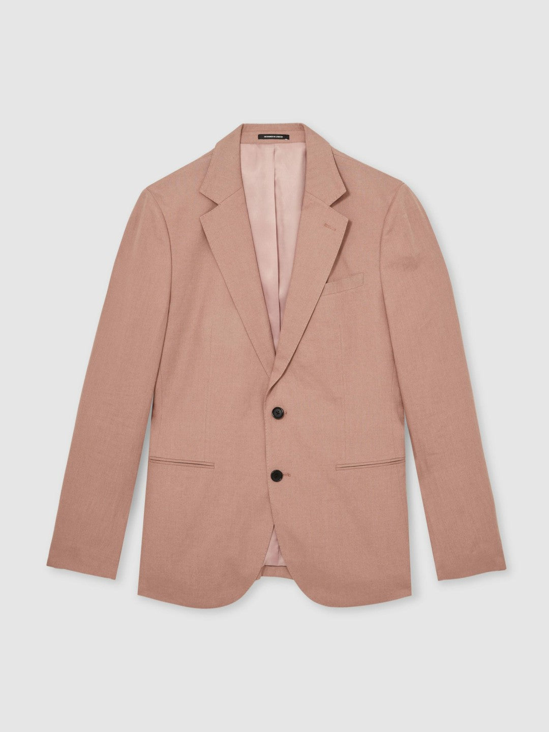 Single-Breasted Linen Suit Blazer Slim Fit in Rose Pink Men | Reiss