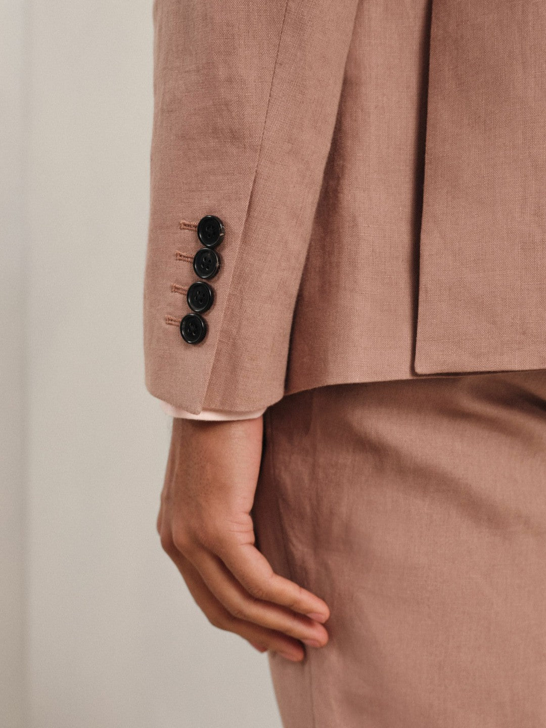 Single-Breasted Linen Suit Blazer Slim Fit in Rose Pink Men | Reiss
