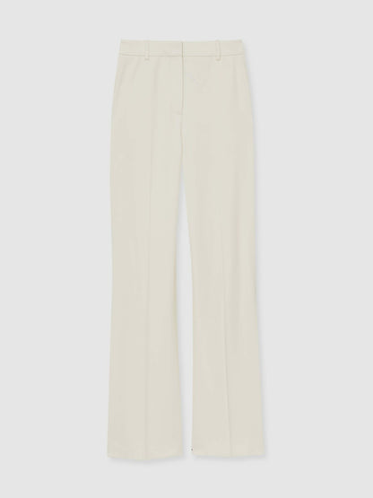 Petite Wide Leg Tailored Trousers in Cream Women | Reiss