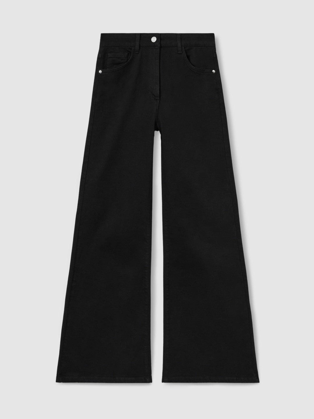 Petite Mid-Rise Flared Jeans in Black Women | Reiss