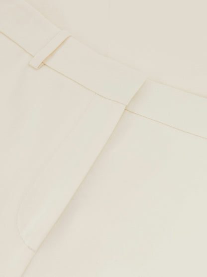 Wide Leg Tailored Trousers in Cream Women | Reiss