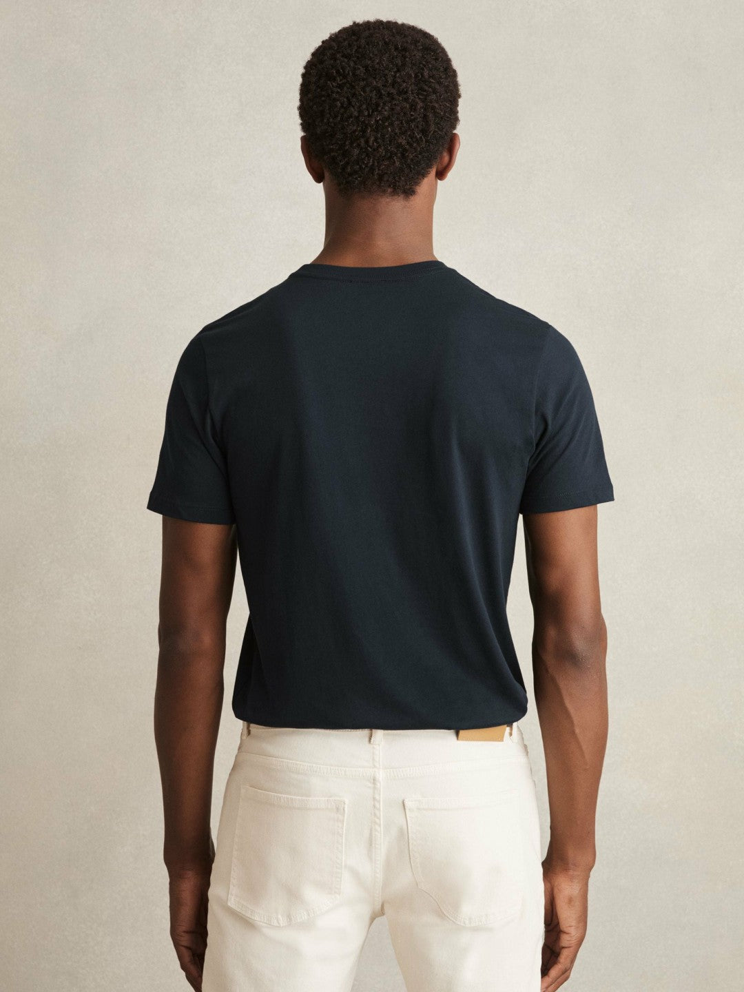 Cotton-Jersey Crew-Neck T-shirts 3 Pack in Navy Men | Reiss