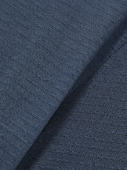 Mercerised-Cotton Ribbed T-Shirt in Airforce Blue Men | Reiss