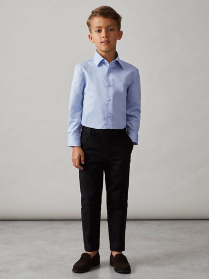 9-13 yrs Slim-Fit Cotton Shirt in Soft Blue Children & Baby | Reiss