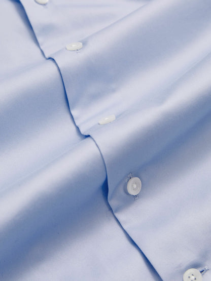 9-13 yrs Slim-Fit Cotton Shirt in Soft Blue Children & Baby | Reiss