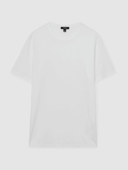 Mercerised-Cotton Crew-Neck T-Shirt in White Men | Reiss