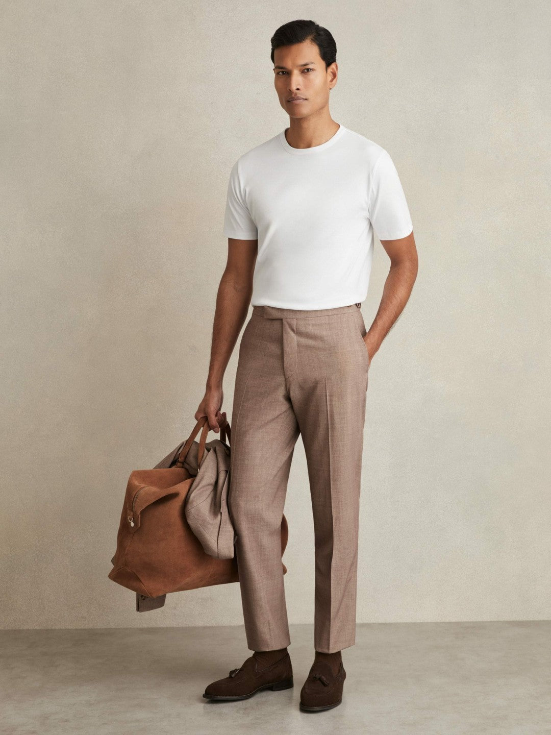 Mercerised-Cotton Crew-Neck T-Shirt in White Men | Reiss