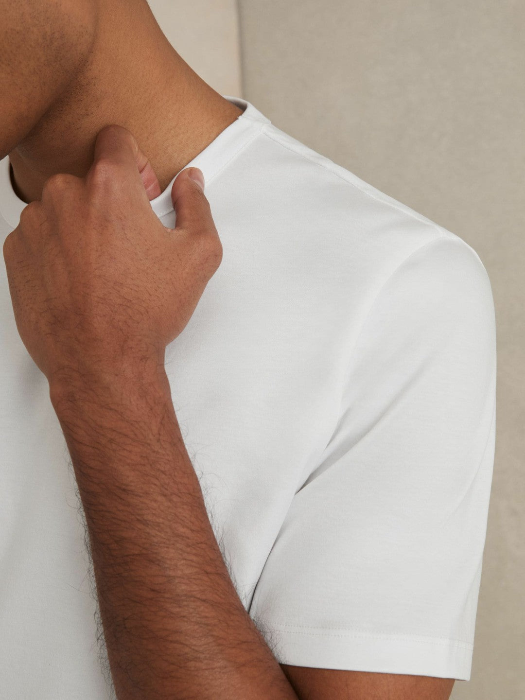 Mercerised-Cotton Crew-Neck T-Shirt in White Men | Reiss