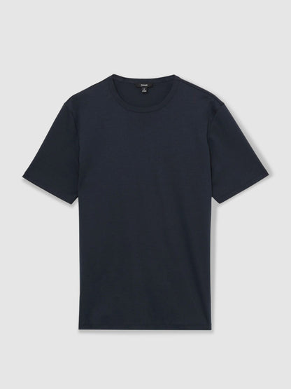 Mercerised-Cotton Crew-Neck T-Shirt in Navy Men | Reiss