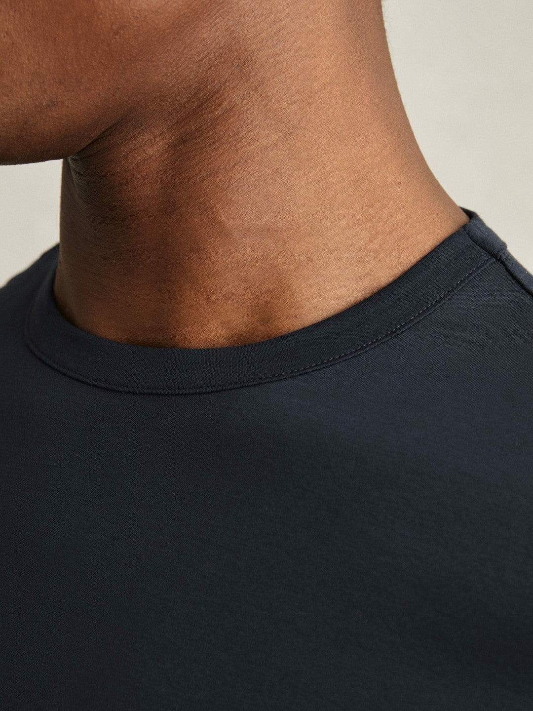 Mercerised-Cotton Crew-Neck T-Shirt in Navy Men | Reiss