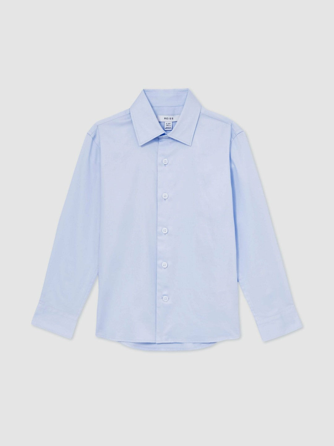 3-9 yrs Slim-Fit Cotton Shirt in Soft Blue Children & Baby | Reiss