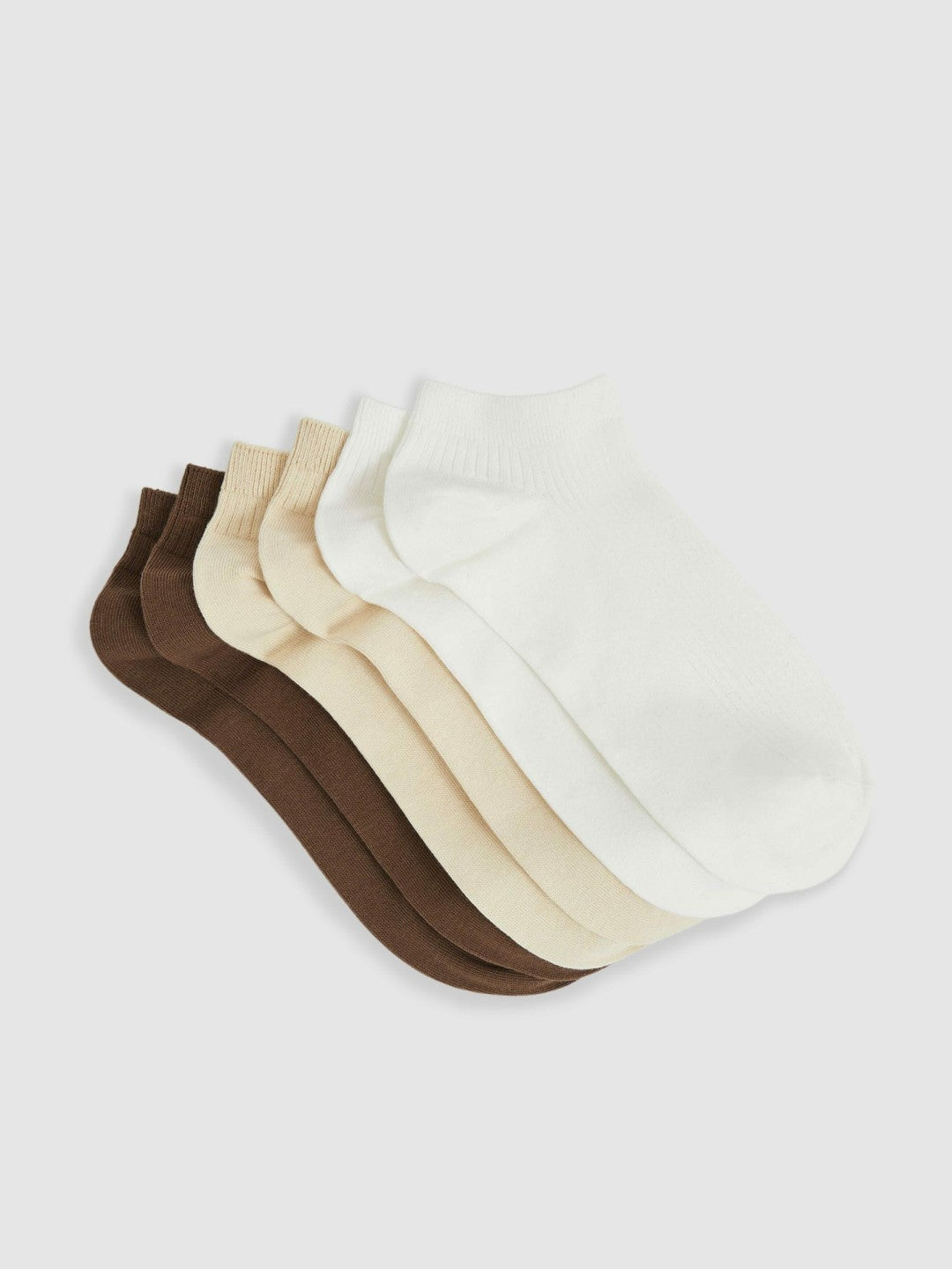 3 Pack of Trainer Socks in Chocolate/White Women | Reiss