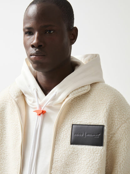 McLaren F1 Team Embroidered Fleece Jacket Unisex Fit in Off White Men | Reiss