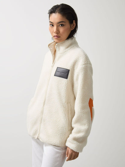 McLaren F1 Team Embroidered Fleece Jacket Unisex Fit in Off White Men | Reiss