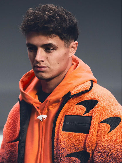 Unisex Fit McLaren F1 Team Ombré Fleece Jacket in Papaya Orange/Purple Men | Reiss