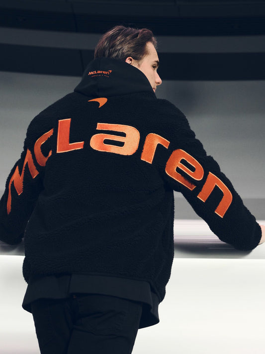 McLaren F1 Team Embroidered Fleece Jacket Unisex Fit in Black Men | Reiss