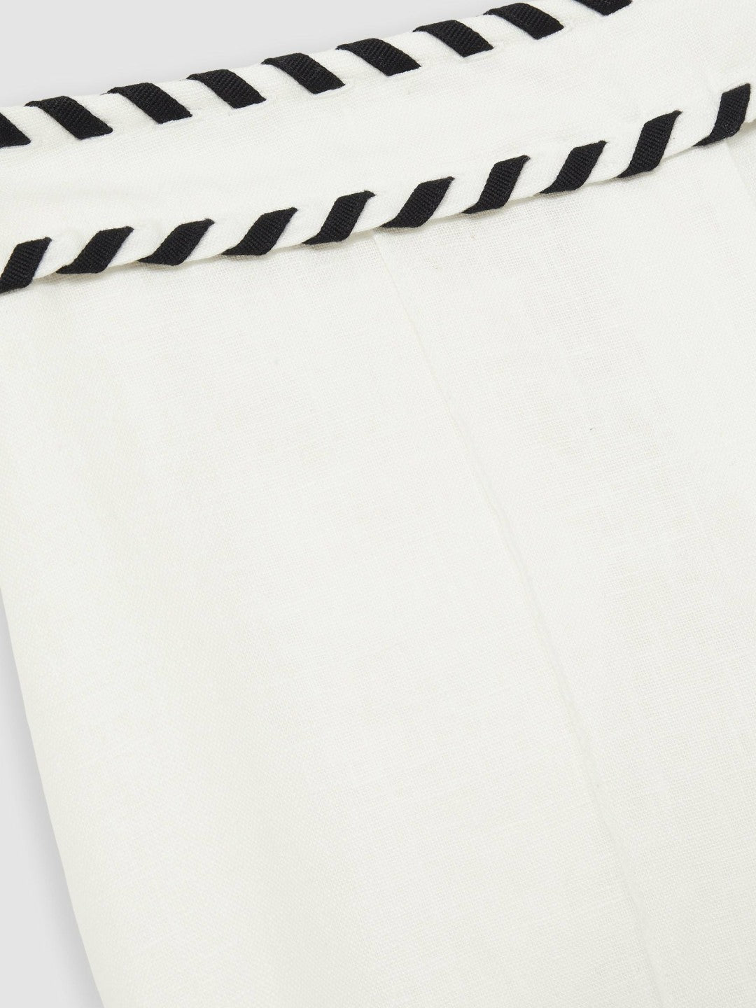 Linen Wide-Leg Whipstitch Trousers in White Women | Reiss