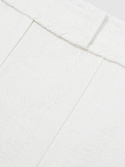 Linen Whipstitch Shorts in White Women | Reiss