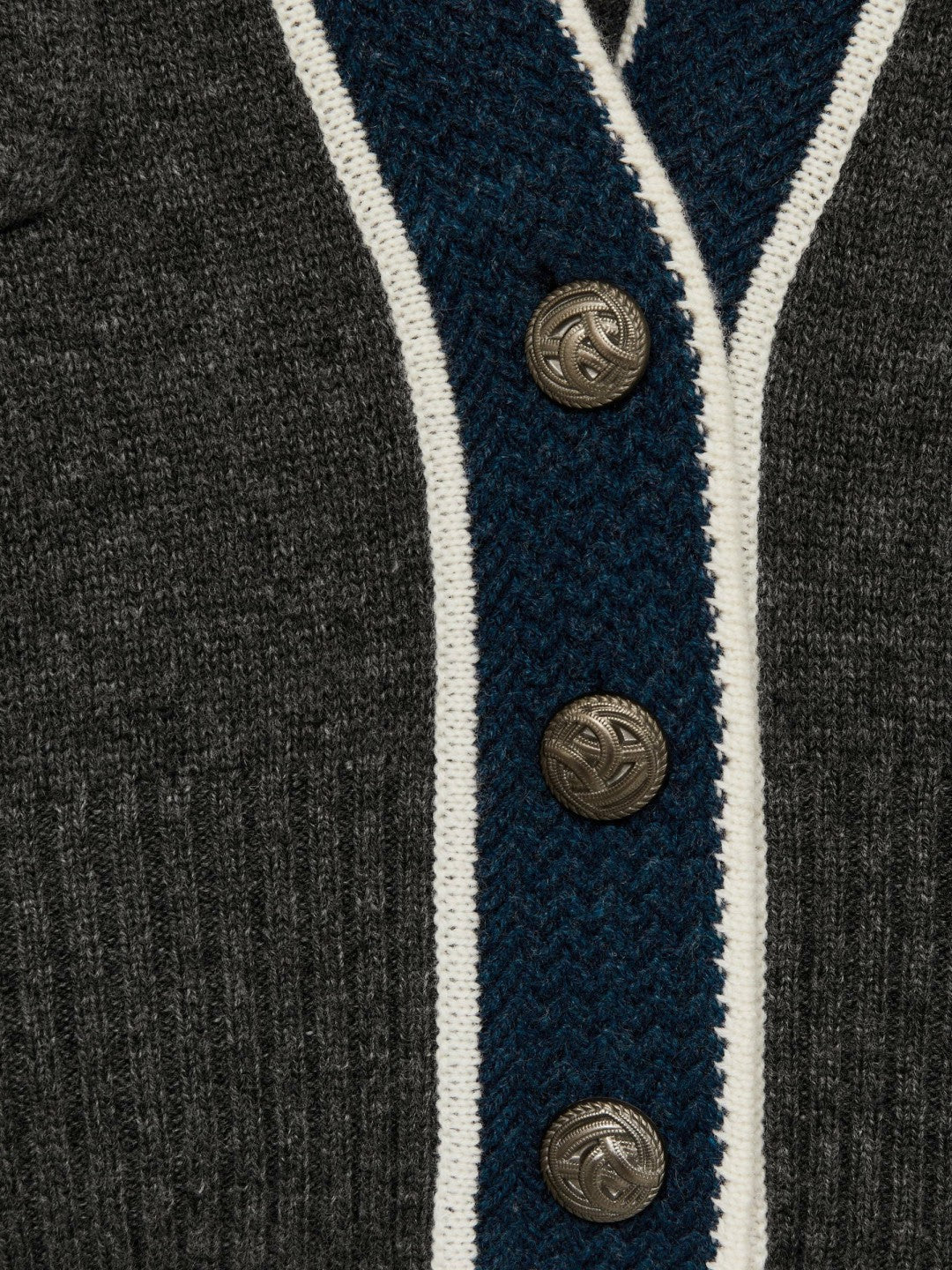 Wool-Cashmere Tipped V-Neck Cardigan in Charcoal Women | Reiss