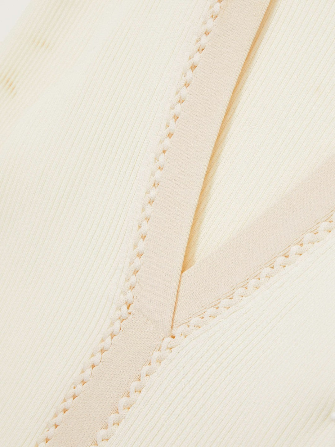 Craft-Stitch Rib-Knit Top in Ivory Women | Reiss