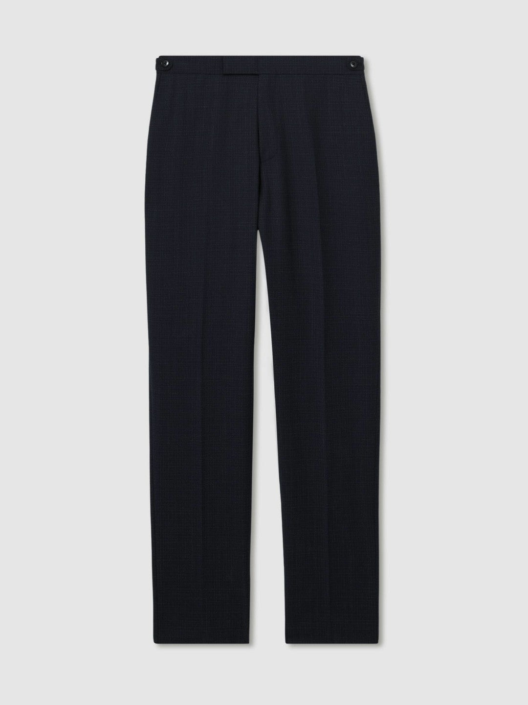 Slim-Fit Wool-Blend Textured Tailored Trousers in Navy Men | Reiss