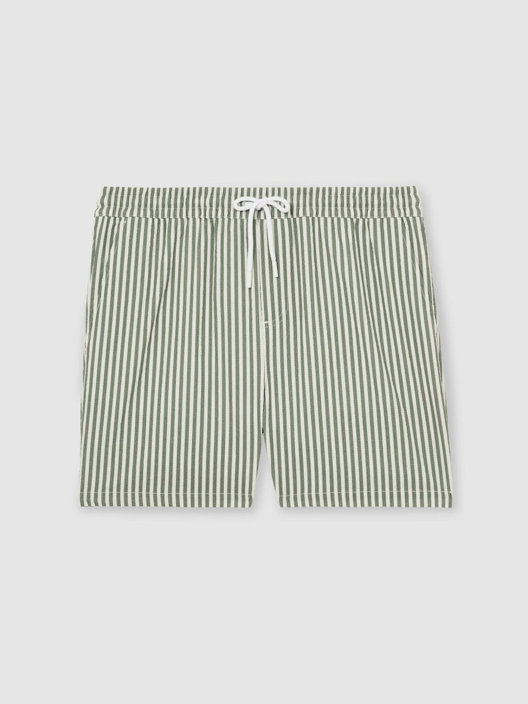 Seersucker Stripe Swim Shorts in Sage/White Men | Reiss