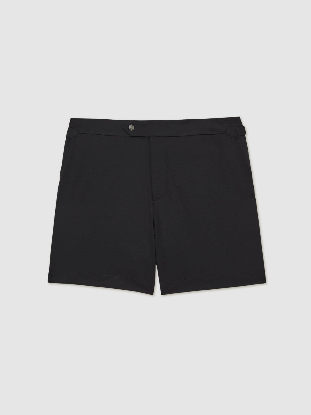 Side-Adjuster Swim Shorts in Black Men | Reiss