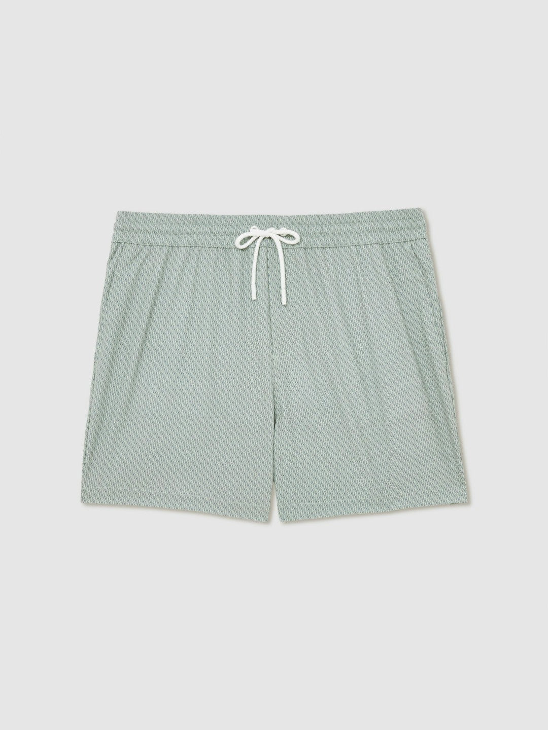 Drawstring Geometric Print Swim Shorts in Pistachio Green Men | Reiss
