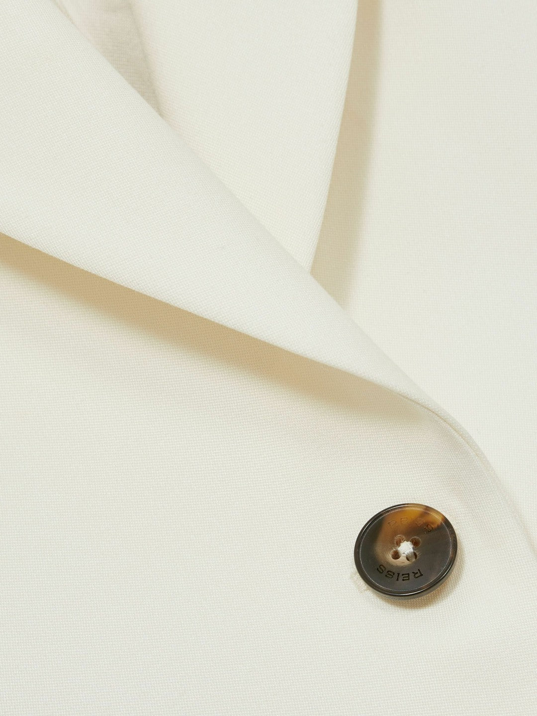 Petite Single-Breasted Peak-Lapel Tailored Blazer in Cream Women | Reiss