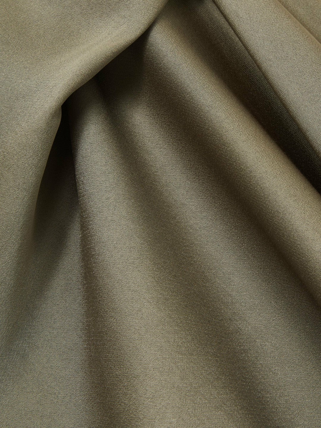 Satin Drape Tuck Midi Dress in Khaki Women | Reiss