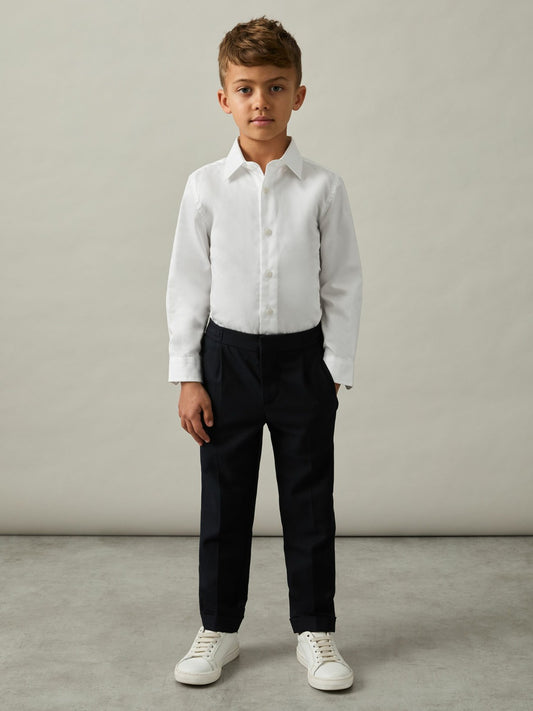 9-13 yrs Slim-Fit Cotton Shirt in White Children & Baby | Reiss