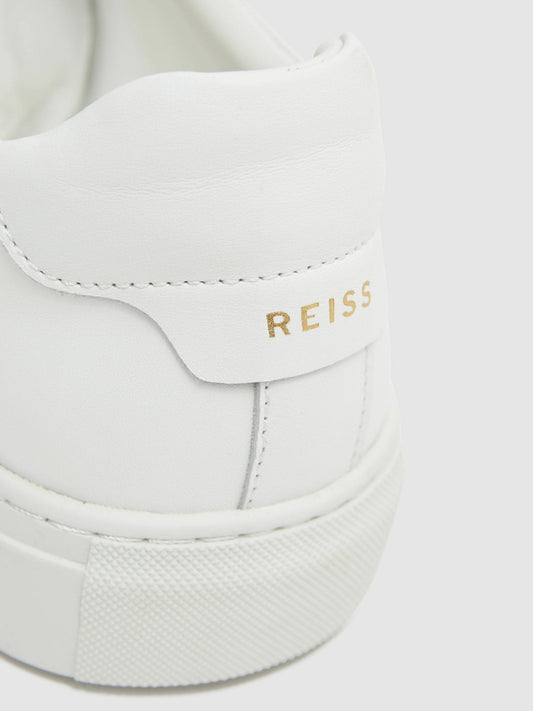 Leather Low-Top Trainers in White Men | Reiss