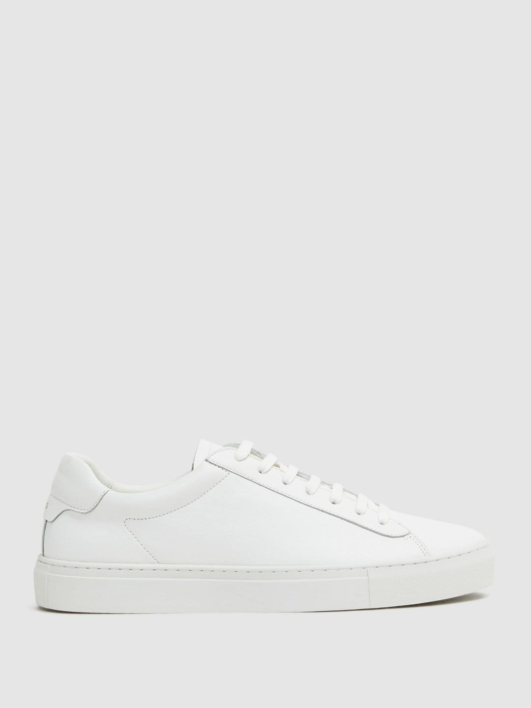 Leather Low-Top Trainers in White Men | Reiss