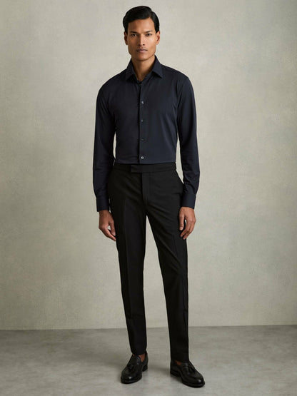 Long-Sleeve Travel Shirt in Navy Men | Reiss