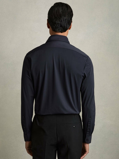 Long-Sleeve Travel Shirt in Navy Men | Reiss