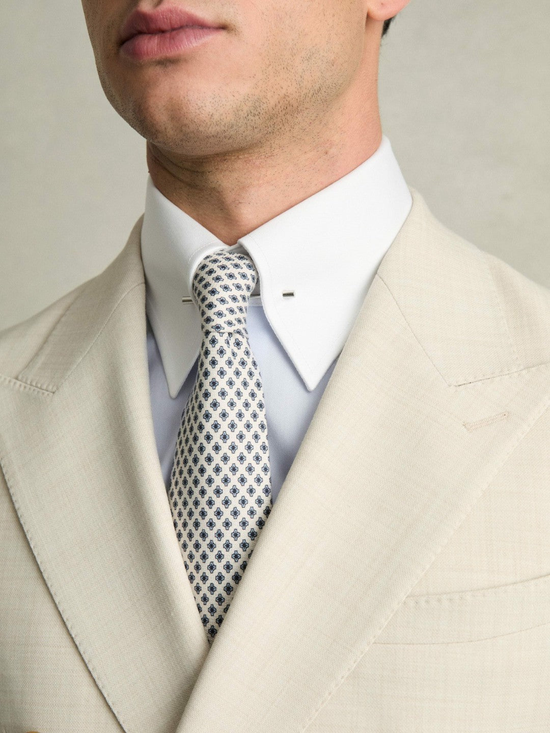 Regular-Fit Cotton Pin-Collar Shirt in Contrast S Blue Men | Reiss