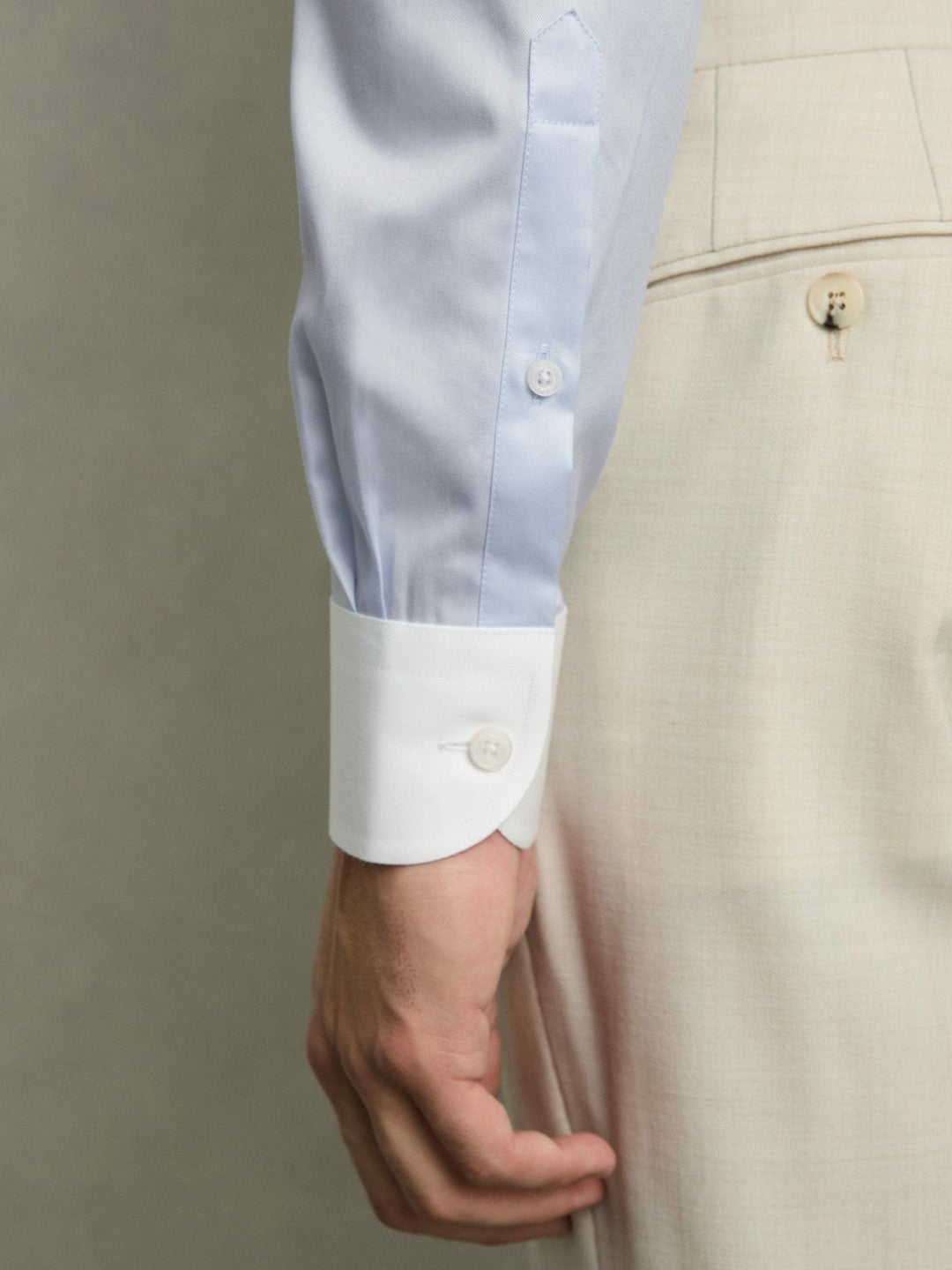 Regular-Fit Cotton Pin-Collar Shirt in Contrast S Blue Men | Reiss