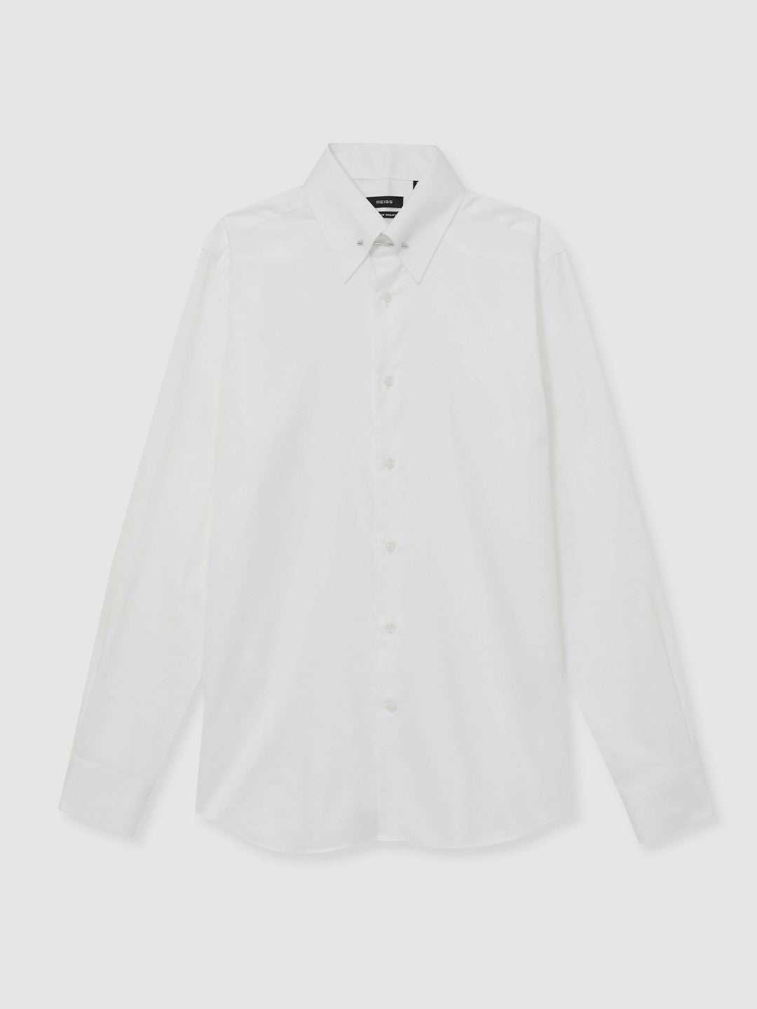 Regular-Fit Cotton Pin-Collar Shirt in White Men | Reiss