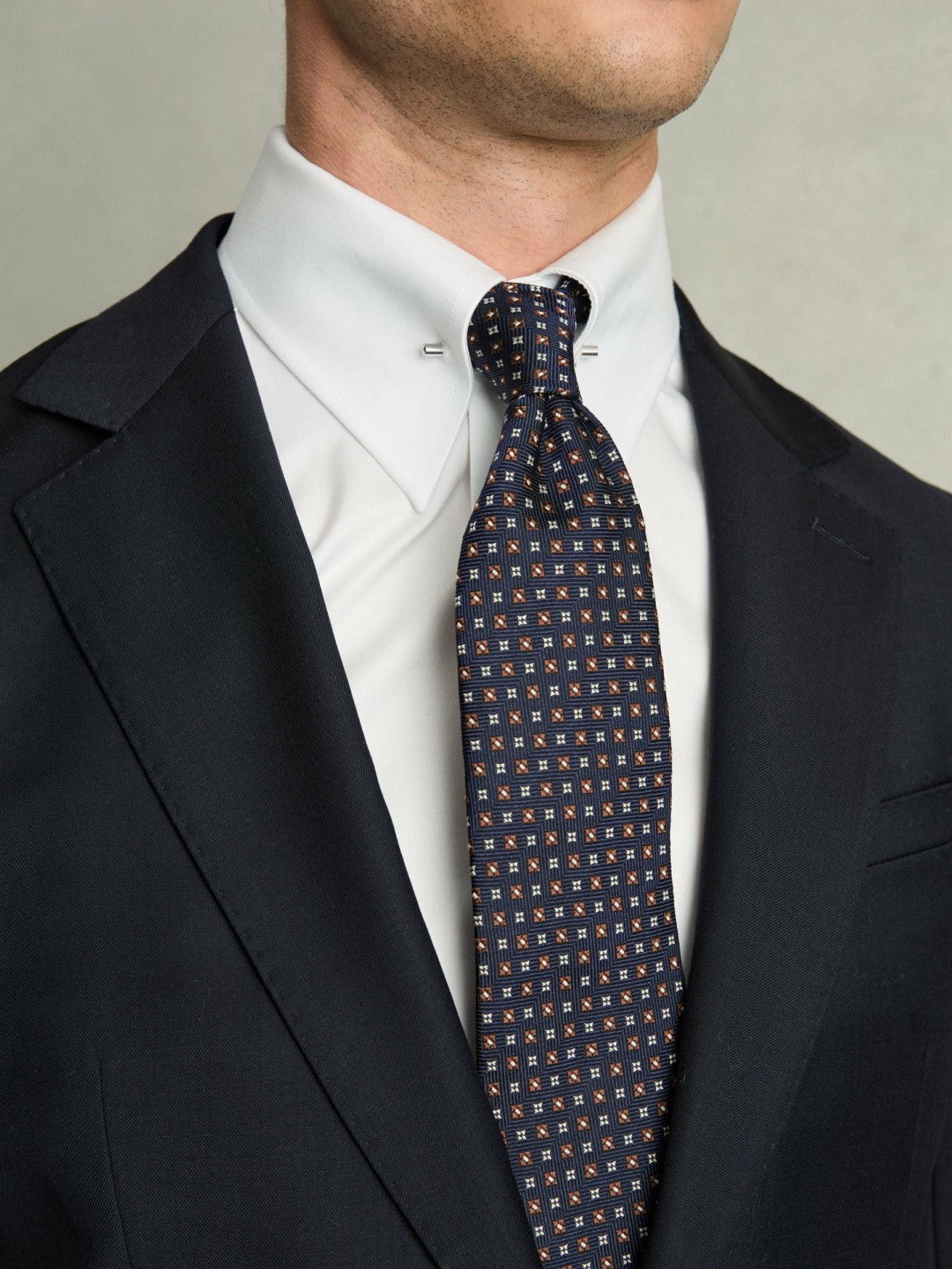 Regular-Fit Cotton Pin-Collar Shirt in White Men | Reiss
